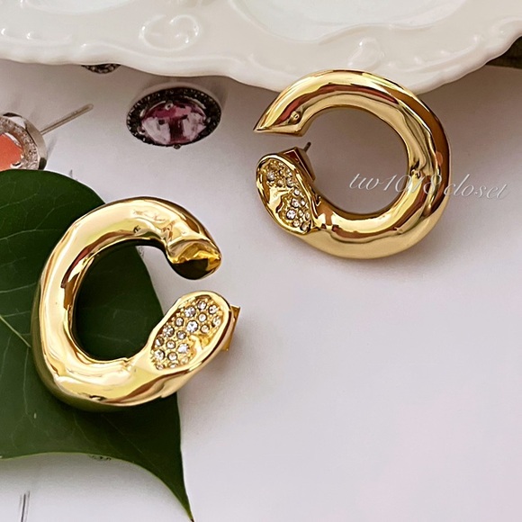 Alexis Bittar Crystal C Hoop Earrings - Picture 8 of 9